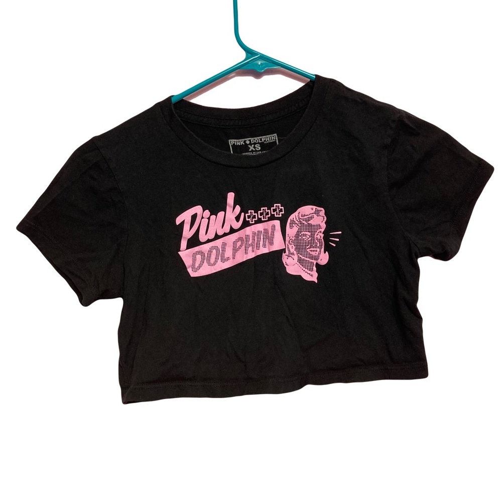 2013 Pink Dolphin Cropped Top Black and Pink Size XS